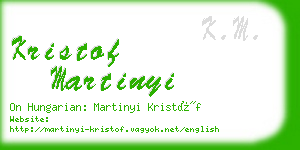 kristof martinyi business card